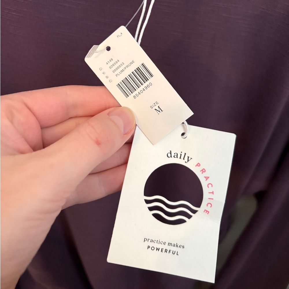 Daily Practice by Anthropologie Long-Sleeve Ruched Mini Plum Dress Women’s Med - Picture 6 of 8